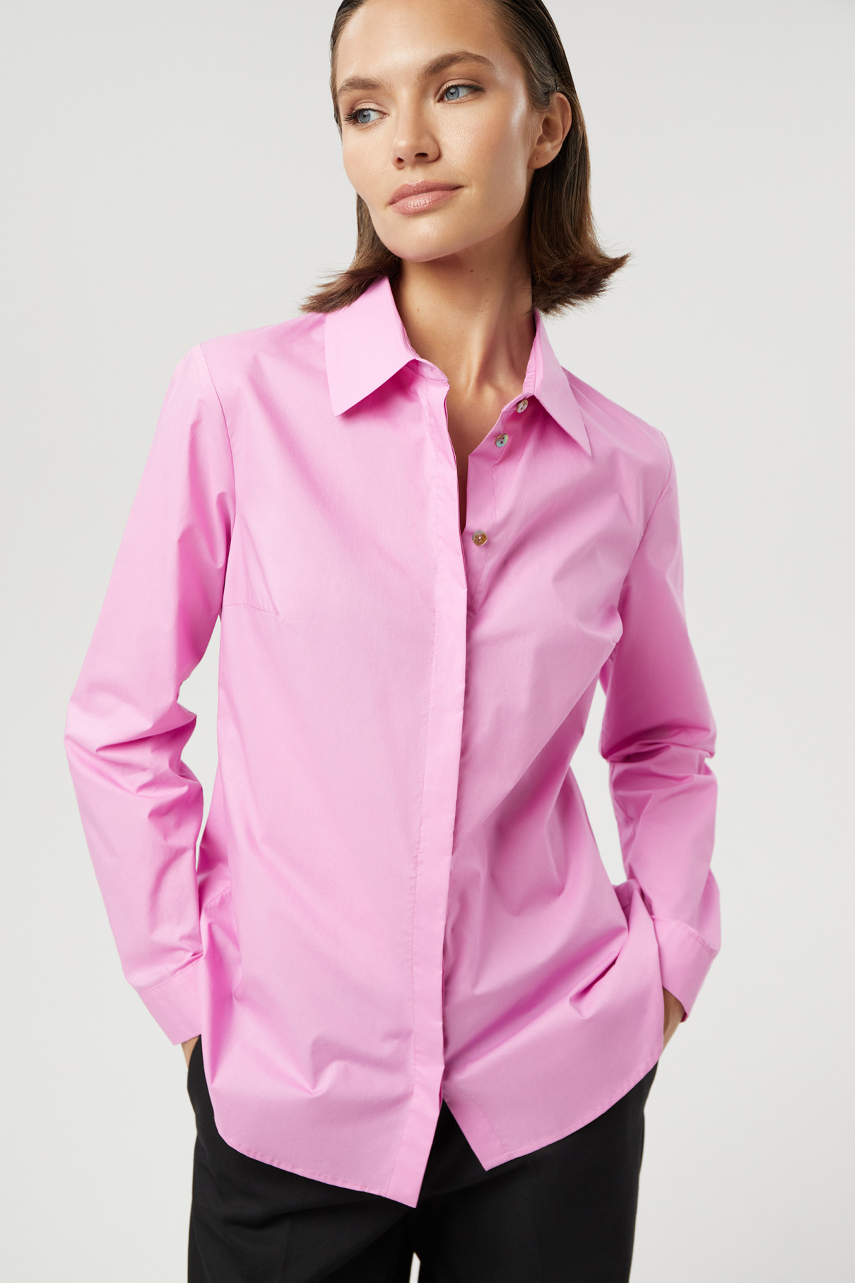 Рубашка из хлопка с длинным рукавом , Розовый, арт. FR23SS1ST4W310P купить в интернет-магазине