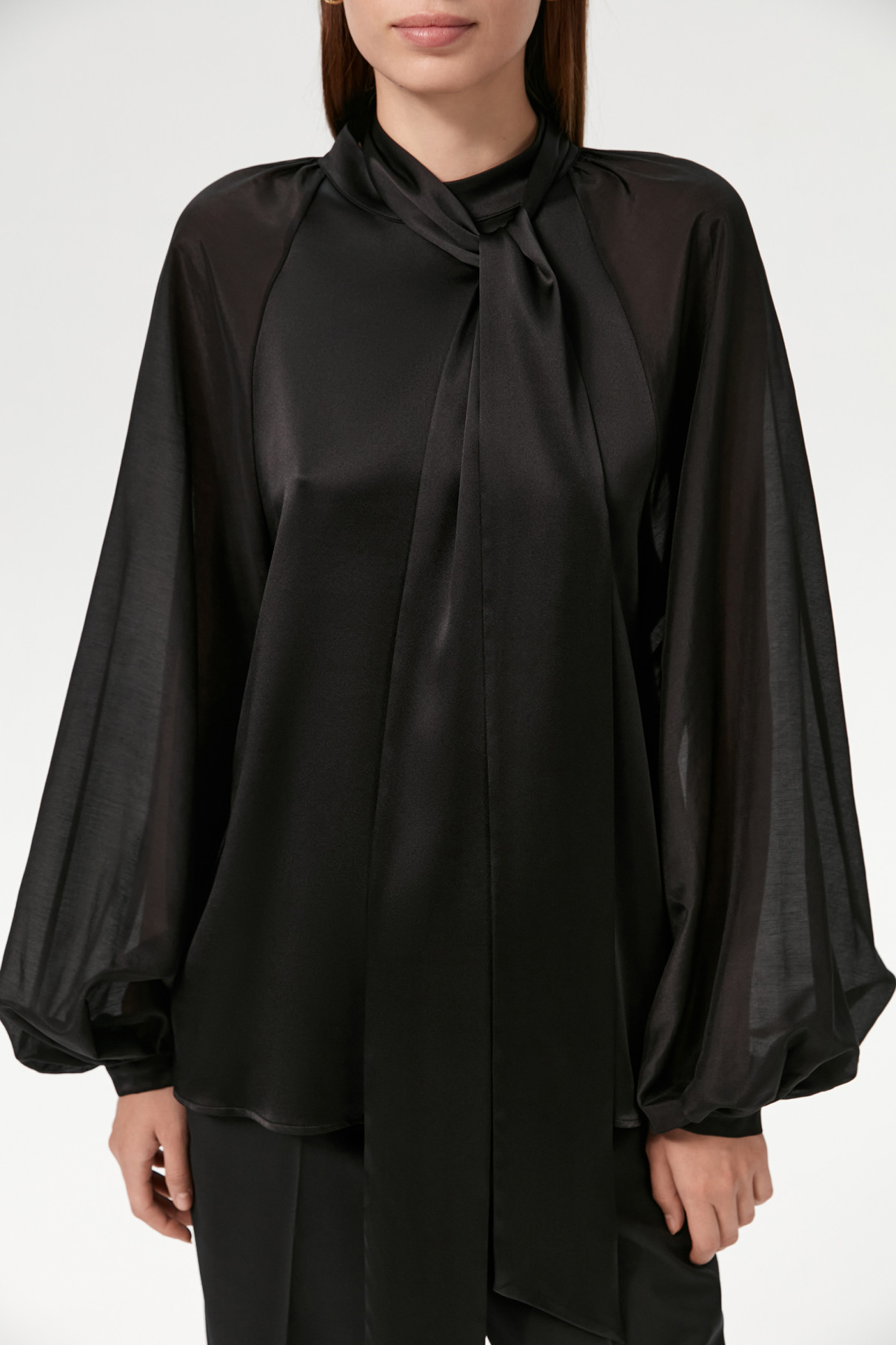 Блузка с длинным рукавом Alia , Чёрный, арт. FR23FL1BL400W600BL купить в интернет-магазине