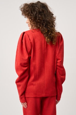Блуза из замши, красная , Красный, арт. FR20-ГМ-2-кр-4 купить в интернет-магазине