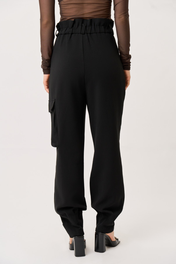Черные брюки джоггеры , Чёрный, арт. FR20-УЧ-4-чр-4 купить в интернет-магазине