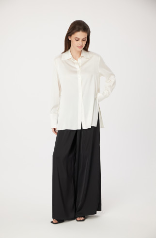 Шелковая блузка Lalla , Белый, арт. FR24SS1BL40FLW700WT купить в интернет-магазине