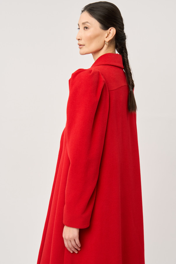 Двубортное красное пальто , Красный, арт. FR20-ВМ-10-кр-1 купить в интернет-магазине