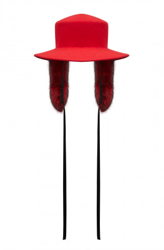 Шляпа с ушами красная , Красный, арт. FR21-ПП-21-кр-4 купить в интернет-магазине