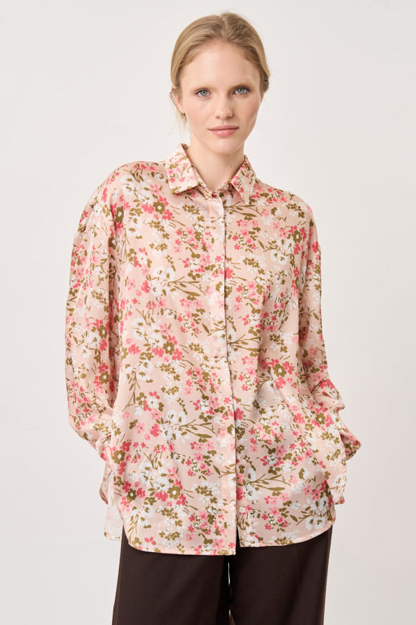 Блуза с цветочным принтом , Мультицвет, арт. FR041FW22PLMLT купить в интернет-магазине