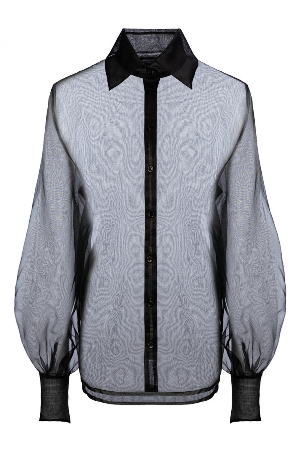 Блуза оверсайз из органзы , Чёрный, арт. FR22FWB3W600BLK купить в интернет-магазине