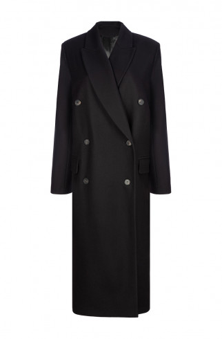 Пальто двубортное оверсайз , Чёрный, арт. FR028FW22WOBLCK купить в интернет-магазине