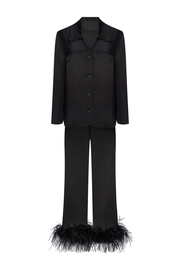 Сорочка из атласа с длинным рукавом , Чёрный, арт. FR22SWST4W500B купить в интернет-магазине