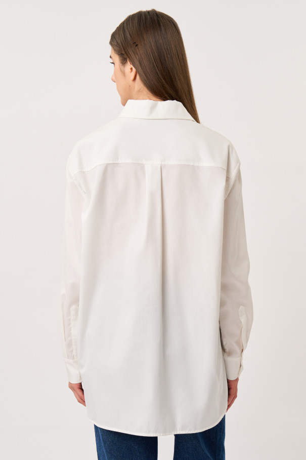 Рубашка белая из поплина , Белый, арт. FR22FW1B03W300W купить в интернет-магазине