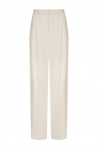Прямые брюки со складками , Белый, арт. FR2204FWWHIT купить в интернет-магазине