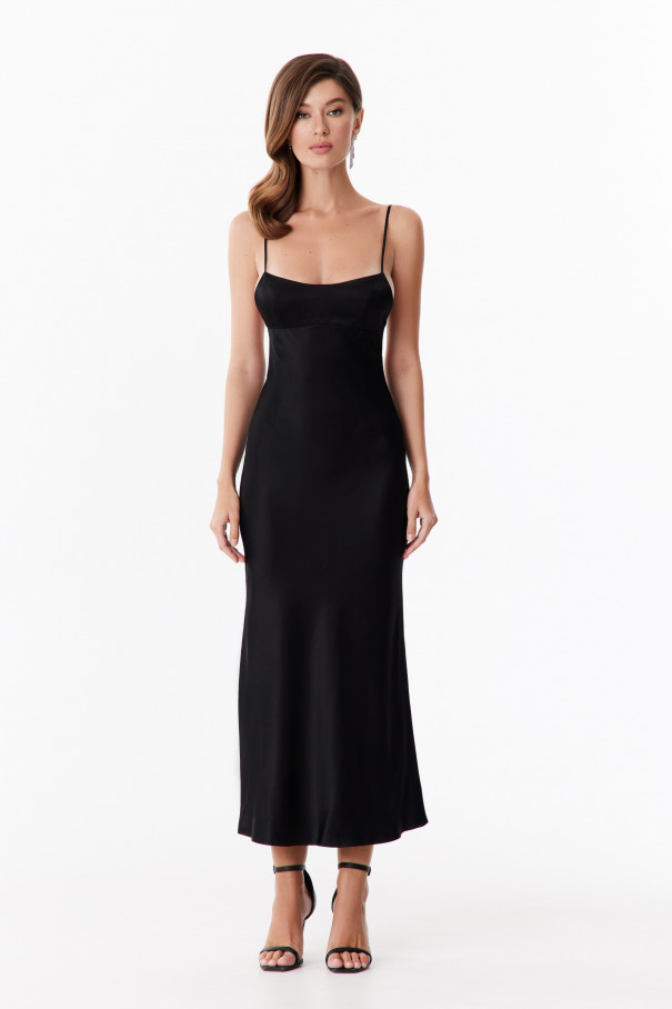 Платье комбинация миди с открытой спиной , Чёрный, арт. FR22E1D04W500B купить в интернет-магазине
