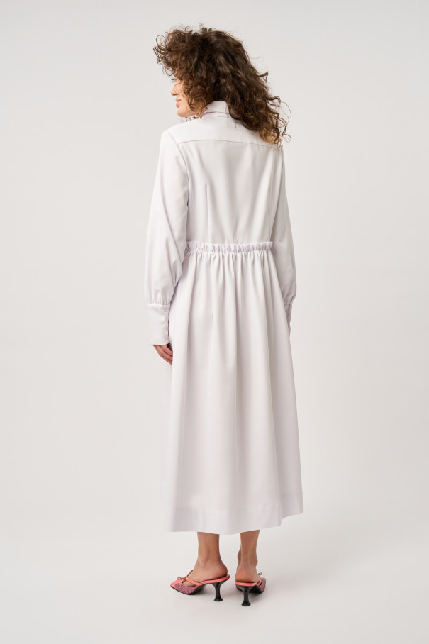 Белое платье из хлопка , Белый, арт. FR20-НР-1-бл-4 купить в интернет-магазине