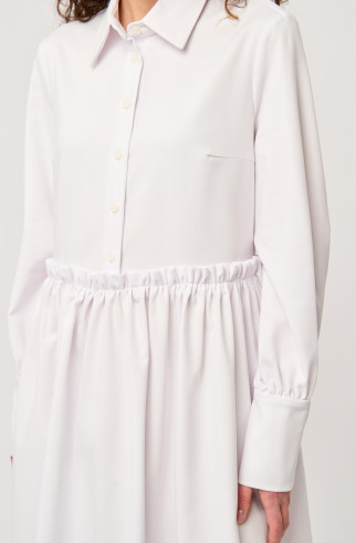 Белое платье из хлопка , Белый, арт. FR20-НР-1-бл-4 купить в интернет-магазине