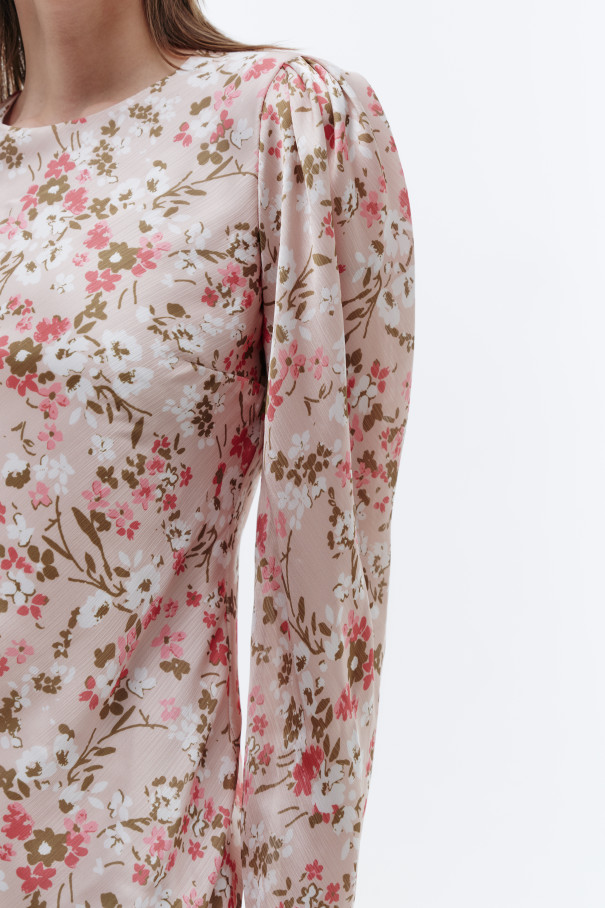Платье миди с цветочным принтом , Мультицвет, арт. FR013FW22VISMLT купить в интернет-магазине