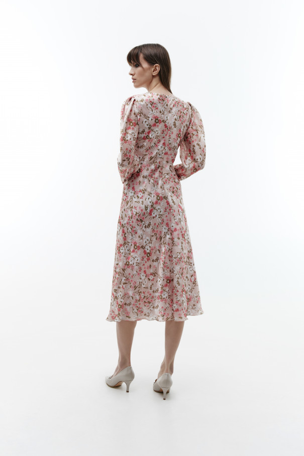 Платье миди с цветочным принтом , Мультицвет, арт. FR013FW22VISMLT купить в интернет-магазине