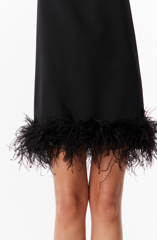 Платье мини расшитое перьями , Чёрный, арт. FR22E1D15W200B купить в интернет-магазине