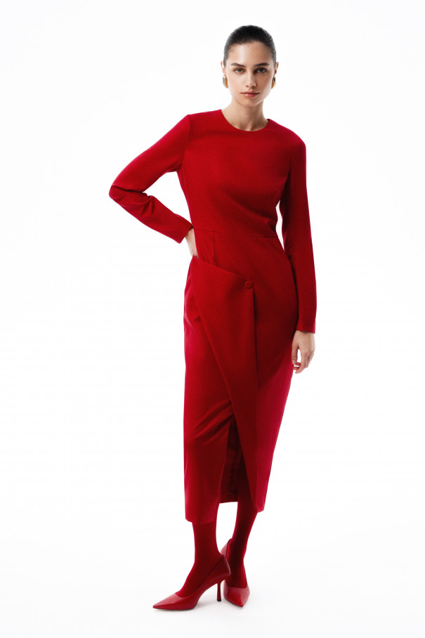 Платье миди , Красный, арт. FR23FL1DR42FLW120RD купить в интернет-магазине
