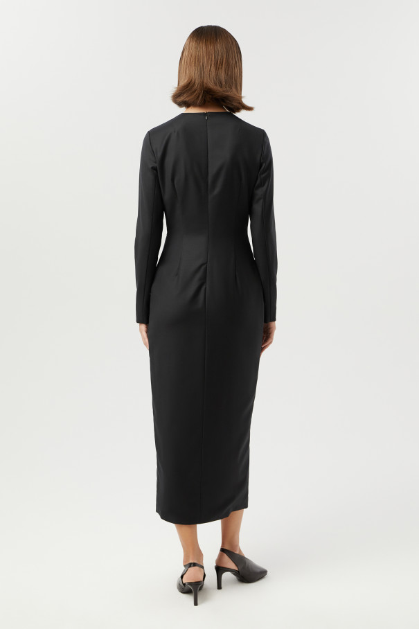 Платье миди , Чёрный, арт. FR23FL1DR42FLW120BL купить в интернет-магазине