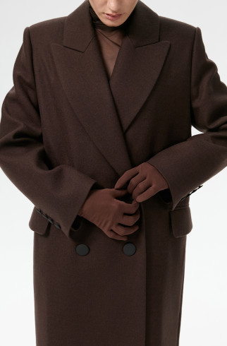 Пальто двубортное Sirius , Коричневый, арт. FR23FL1CT430W100BR купить в интернет-магазине