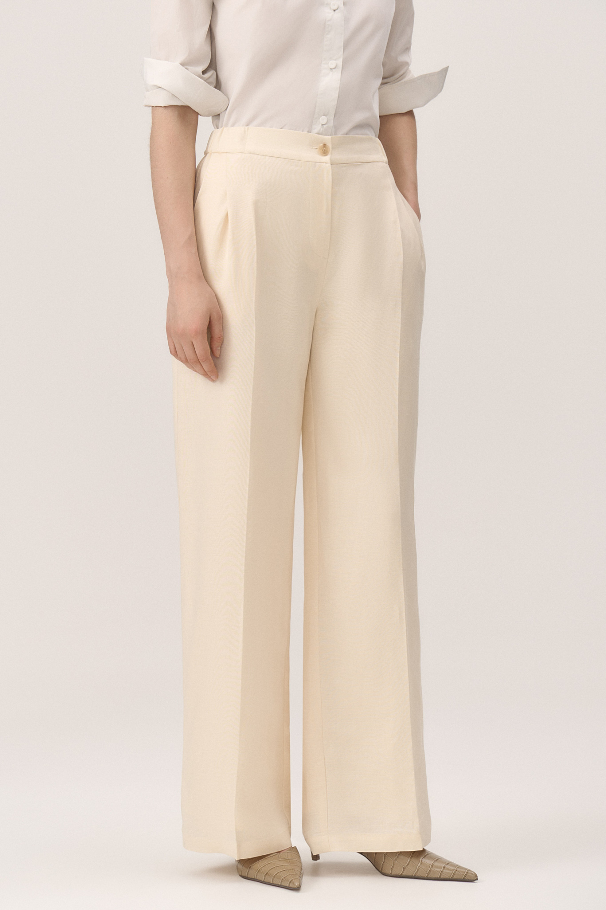 Брюки Iness , молочный, арт. FR24SS1PN03FLW350ML купить в интернет-магазине Брюки Iness , молочный, арт. FR24SS1PN03FLW350ML купить в интернет-магазине