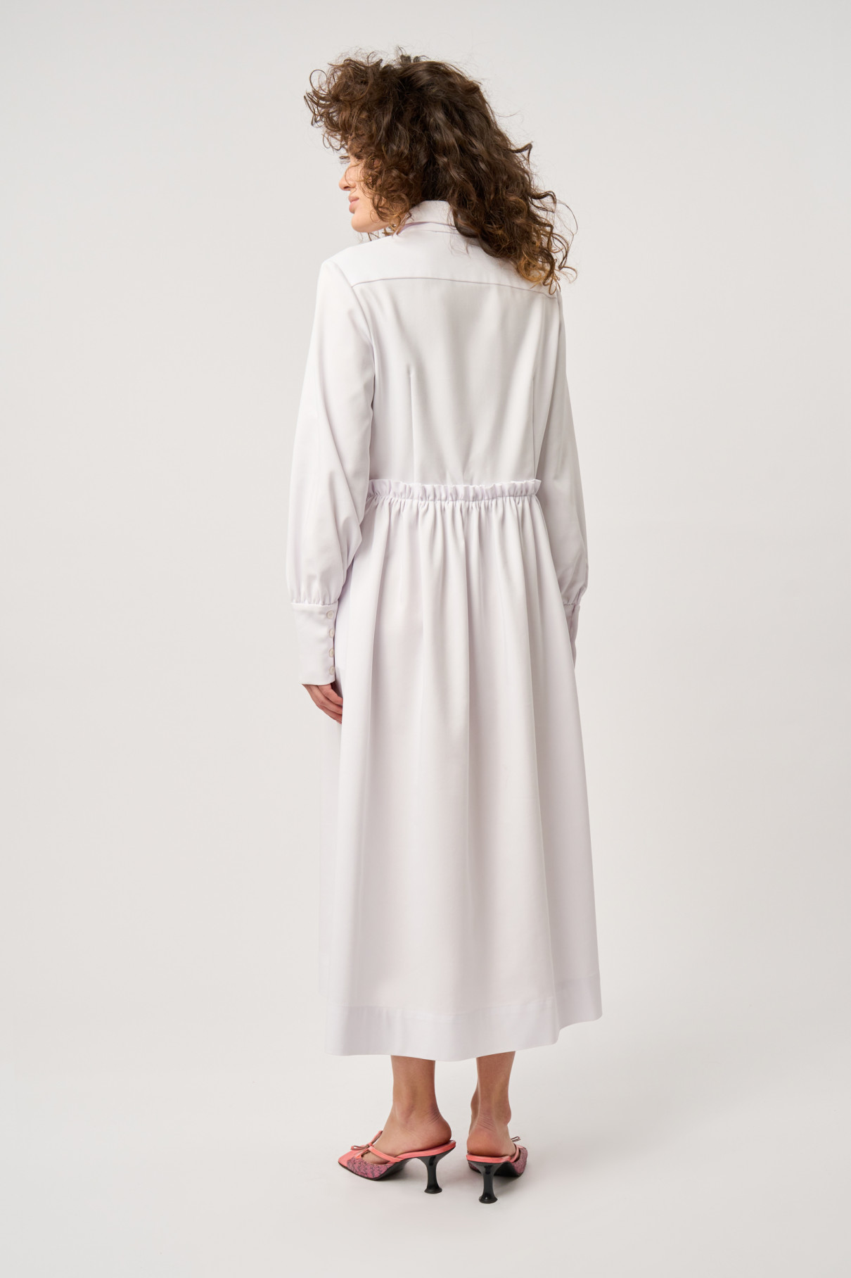 Белое платье из хлопка , арт. FR20-НР-1-бл-4 купить в интернет-магазине