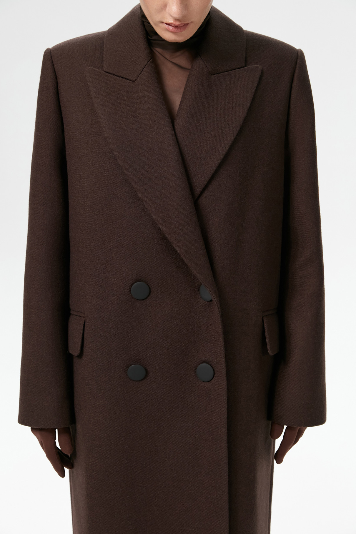 Пальто двубортное Sirius , Коричневый, арт. FR23FL1CT430W100BR купить в интернет-магазине