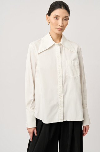 Белая рубашка из хлопка , арт. FR21-ЛМ-3-бл-2 купить в интернет-магазине