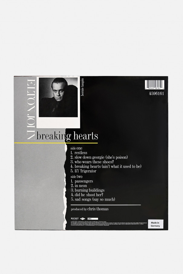 JOHN ELTON. BREAKING HEARTS. 1LP