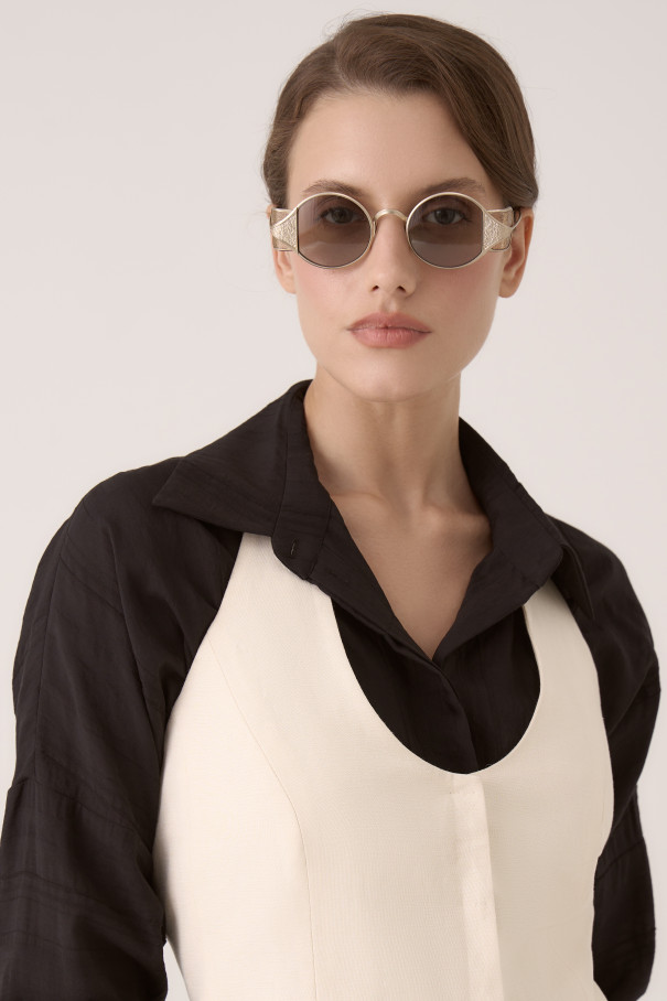 Очки  солнцезащитные Rigards STAINLESS STEEL & BIO-ACETATE , золотой, арт. RG00UW10-05-15-03 купить в интернет-магазине