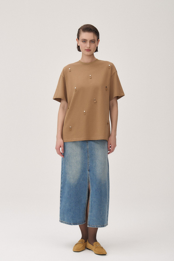 Футболка Nadine , коричневый, арт. FR25SS1TS20STW310BR купить в интернет-магазине