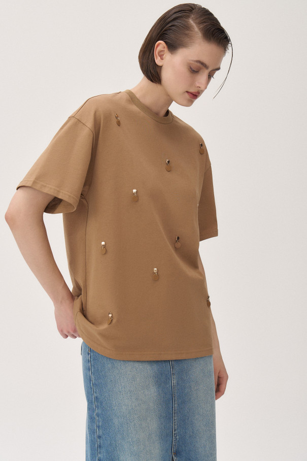 Футболка Nadine , коричневый, арт. FR25SS1TS20STW310BR купить в интернет-магазине
