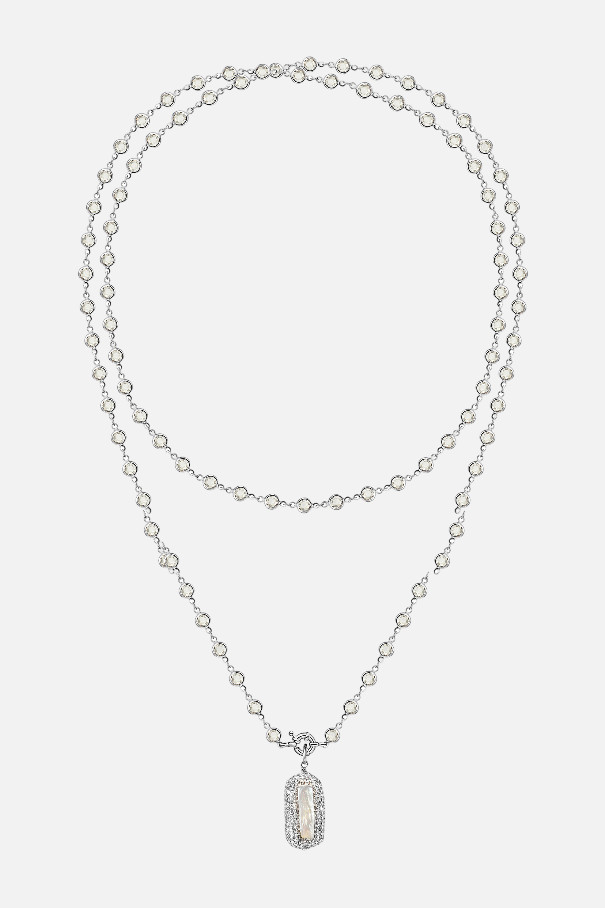 Ожерелье Pearly Rose Long , серебряный, арт. AM43224 купить в интернет-магазине
