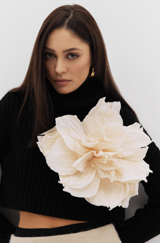 Брошь BIG BROOCH Pion крем брюле 30 см , Бежевый, арт. 33764556 купить в интернет-магазине
