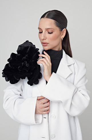 Брошь BIG BROOCH Цветок из бархата черный , Черный, арт. 35194204 купить в интернет-магазине