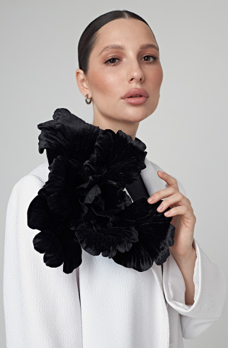 Брошь BIG BROOCH Цветок из бархата черный , Черный, арт. 35194204 купить в интернет-магазине