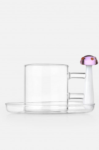 Кофейная пара PINK MUSHROOM WITH RED DOTS , Мультицвет, арт. 35209031 купить в интернет-магазине
