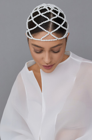 BIG BROOCH Шапочка из бусин белая , Белый, арт. 35963609 купить в интернет-магазине