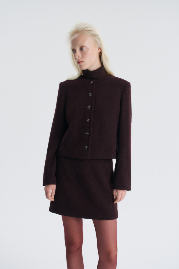 Кроп-жакет Mon petit , бордовый, арт. FR25FW1JC141K200BD купить в интернет-магазине