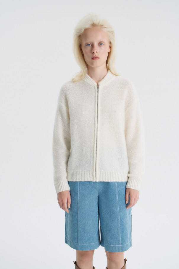 Кардиган с пайетками Pumpkin , молочный, арт. FR26AW4CR40ZPK200ML купить в интернет-магазине