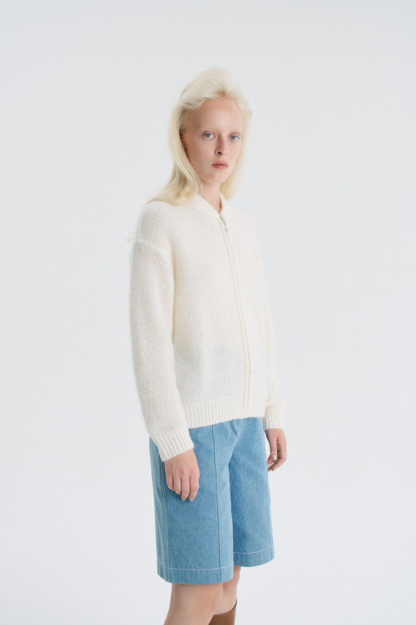 Кардиган с пайетками Pumpkin , молочный, арт. FR26AW4CR40ZPK200ML купить в интернет-магазине