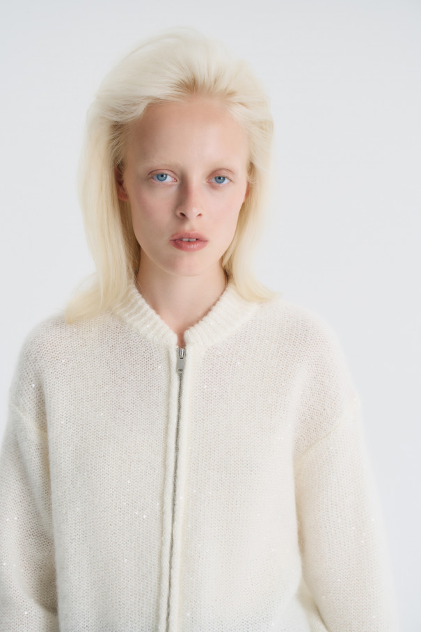 Кардиган с пайетками Pumpkin , молочный, арт. FR26AW4CR40ZPK200ML купить в интернет-магазине