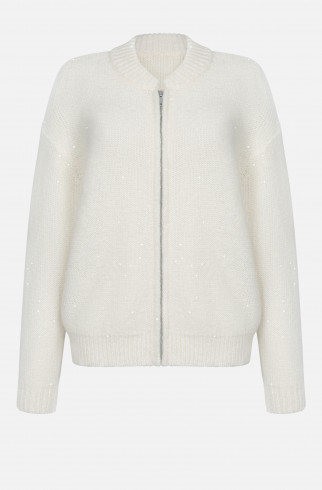 Кардиган с пайетками Pumpkin , Молочный, арт. FR26AW4CR40ZPK200ML купить в интернет-магазине Кардиган с пайетками Pumpkin , Молочный, арт. FR26AW4CR40ZPK200ML купить в интернет-магазине