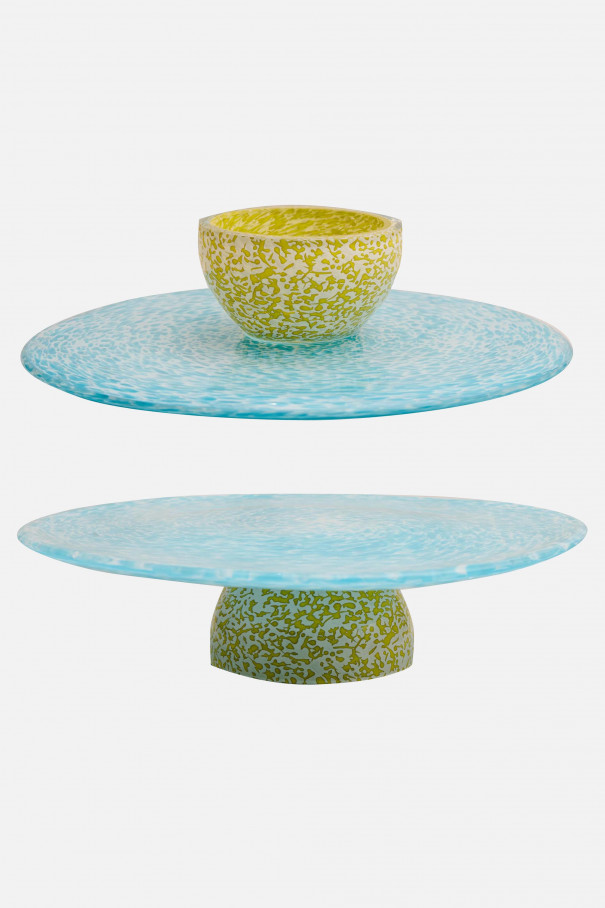 Подставка для торта/сервировочная чаша Turquoise & Yellow , мультицвет, арт. 5600844313899 купить в интернет-магазине