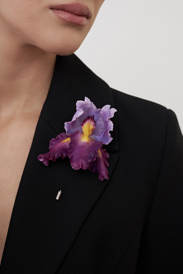 Брошь Ирис, лиловый , лиловый, арт. 21493482 купить в интернет-магазине
