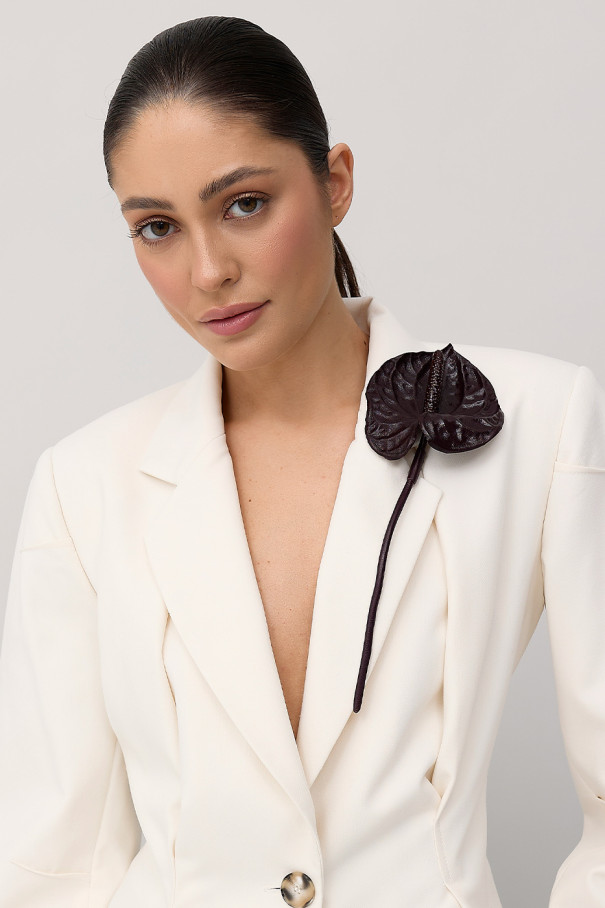 Брошь Антуриум, бордо , бордовый, арт. 22485425 купить в интернет-магазине