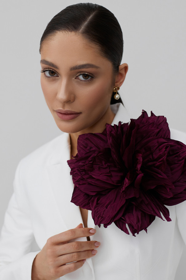 Брошь Pion, бордо , бордовый, арт. 21441939 купить в интернет-магазине