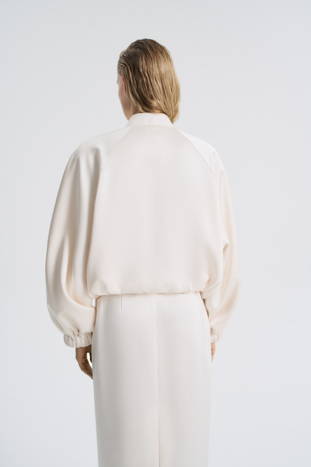 Бомбер оверсайз из тафты , молочный, арт. FR26NY1BM40PCK450ML купить в интернет-магазине