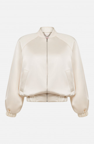 Бомбер оверсайз из тафты , Молочный, арт. FR26NY1BM40PCK450ML купить в интернет-магазине