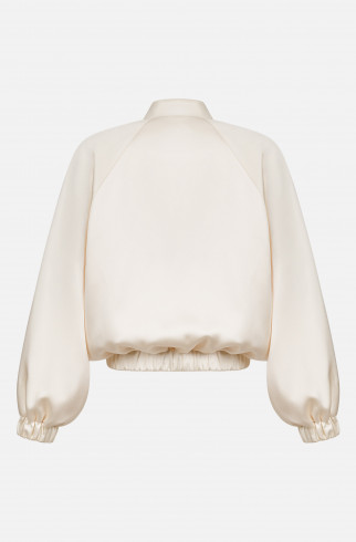 Бомбер оверсайз из тафты , Молочный, арт. FR26NY1BM40PCK450ML купить в интернет-магазине