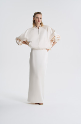 Бомбер оверсайз из тафты , Молочный, арт. FR26NY1BM40PCK450ML купить в интернет-магазине