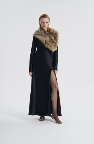 Платье с разрезом и кружевом , Черный, арт. FR25FW1DR43LCW540BL купить в интернет-магазине